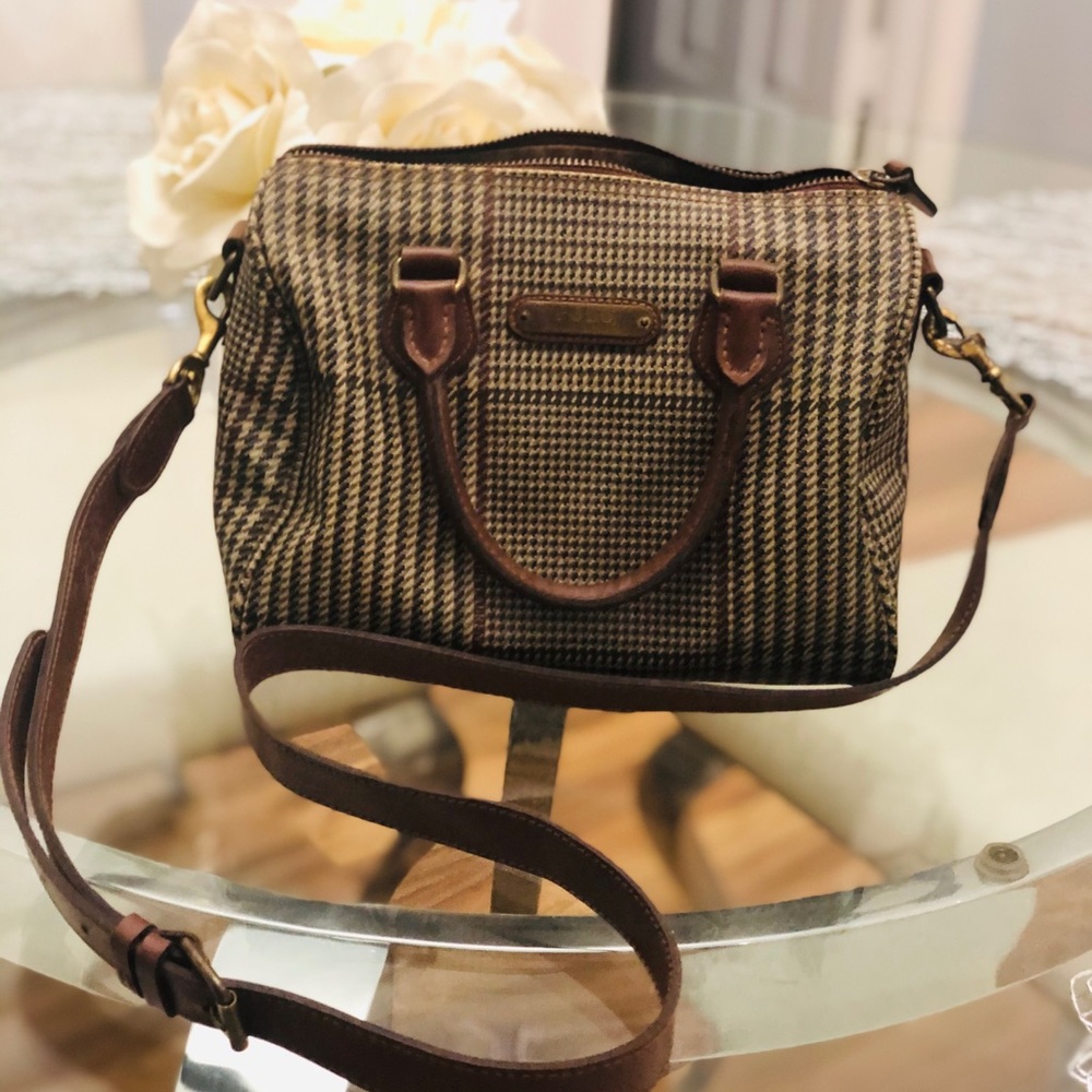 Vintage POLO Ralph Lauren brown houndstooth plaid